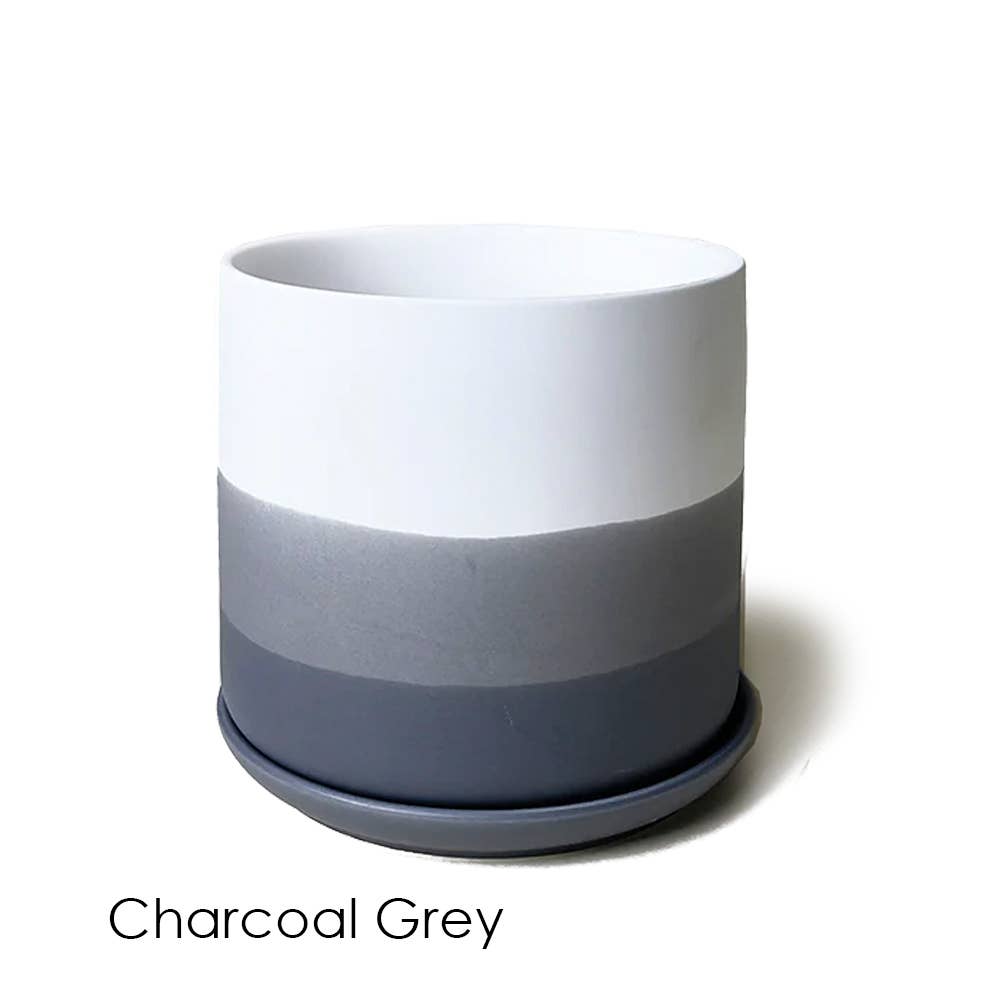 Devo Ceramic Plant Pots: Charcoal Grey