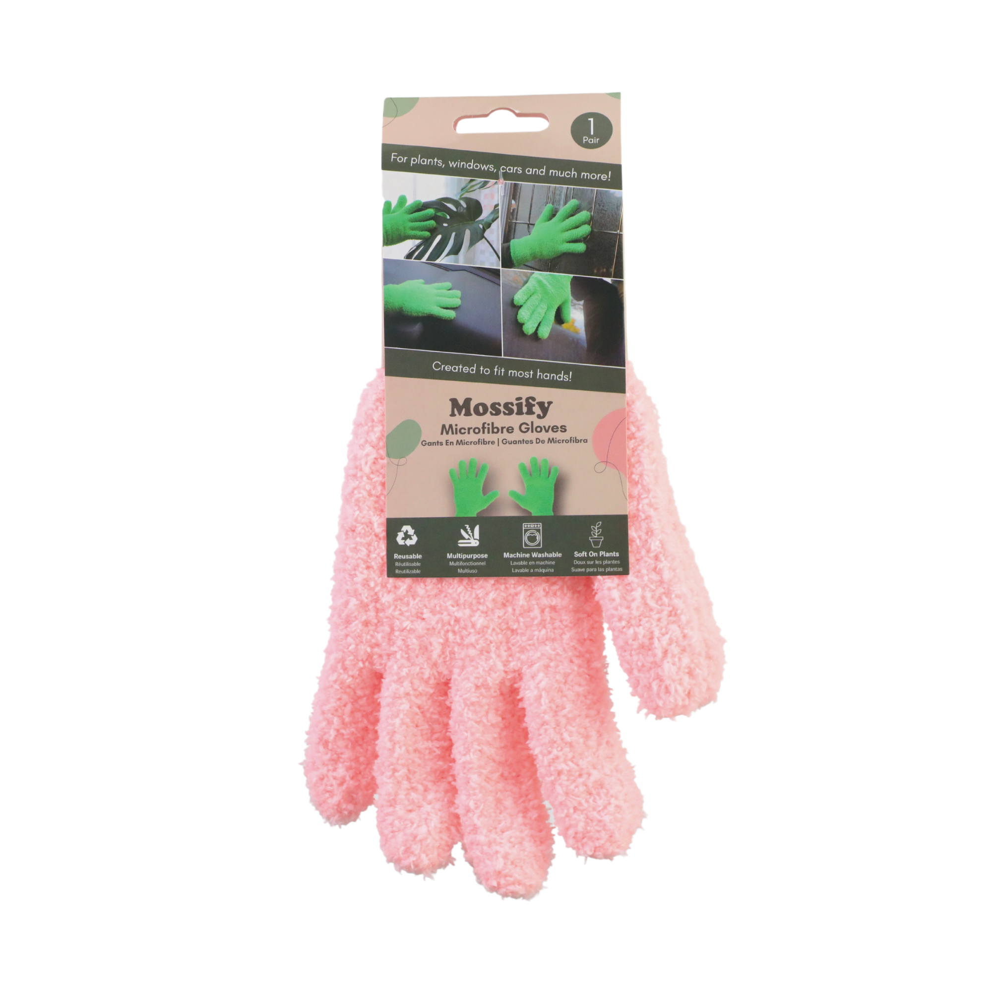 2 Microfiber Gloves - Leaf-Shining Gloves: Green