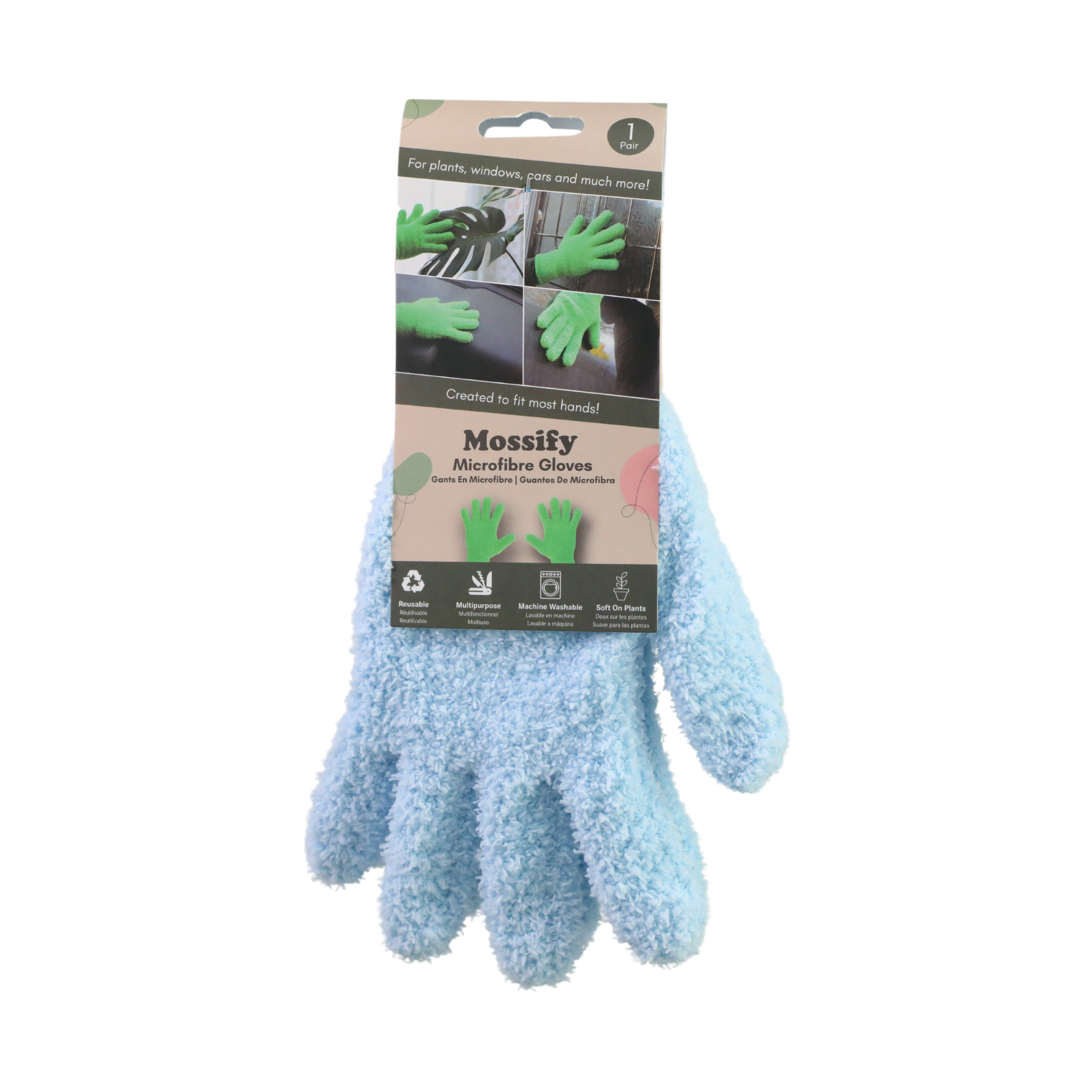 2 Microfiber Gloves - Leaf-Shining Gloves: Green