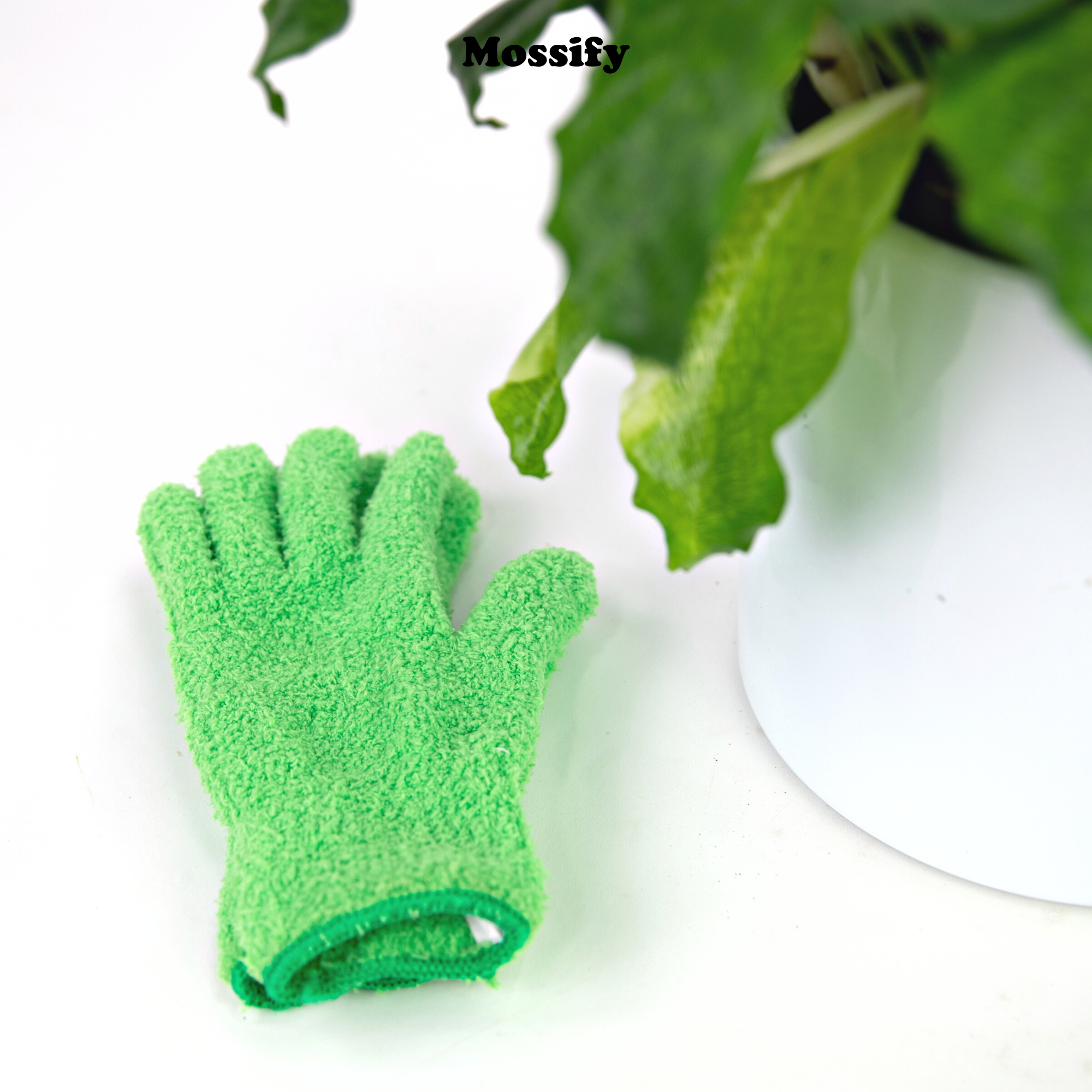 2 Microfiber Gloves - Leaf-Shining Gloves: Green