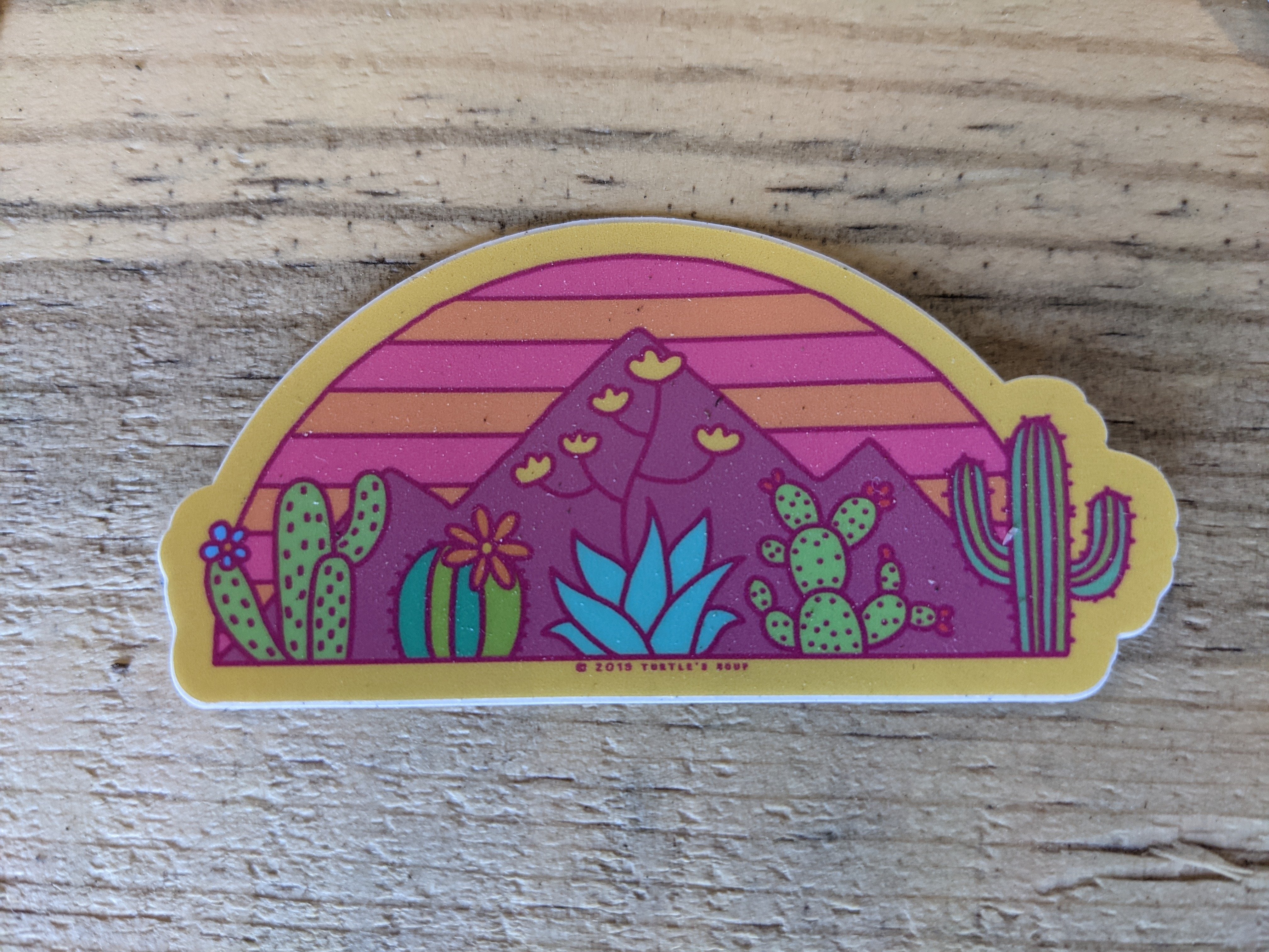 80s Desert Sunset Vinyl Sticker